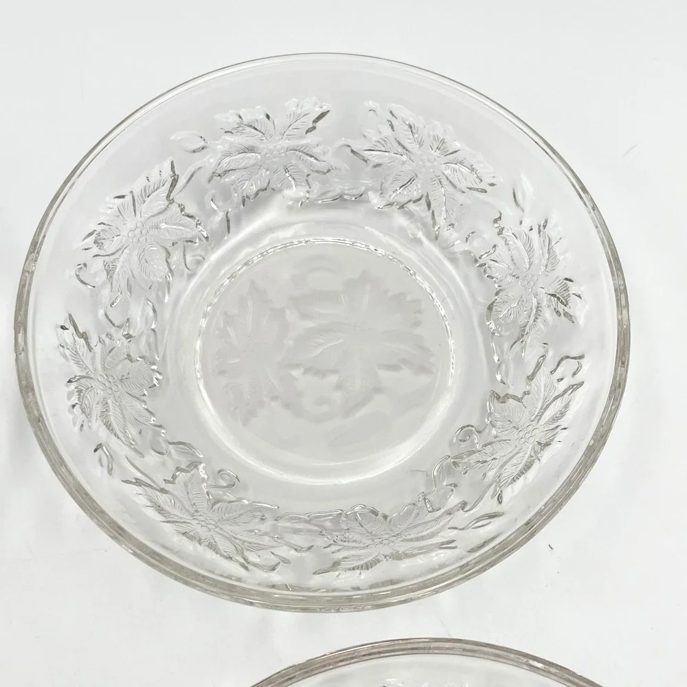 Vintage 1980s Princess House Fantasia Crystal Set Of 4 Dessert Fruit Bowls